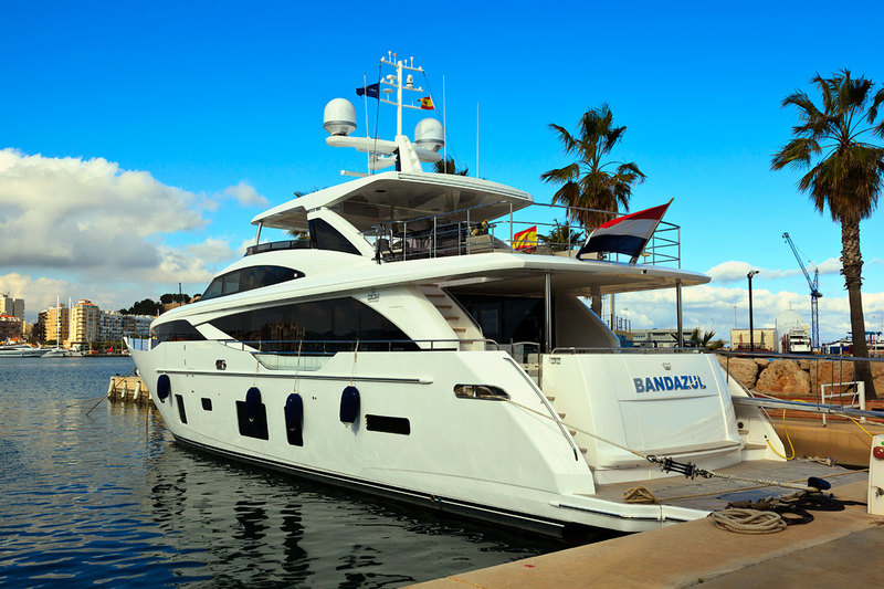 SPN19_012.jpg :: Luxury boats moored in the Marina in Puerto de Dénia on the Costa Blanca, Spain