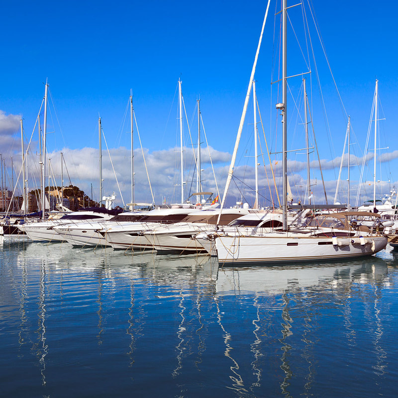 SPN19_017-1.jpg :: Yachts on pontoon moorings in the Marina In Puerto de Dénia in the Costa Blanca, Spain