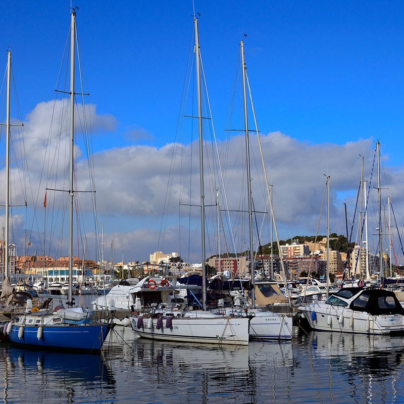 SPN19_022-1.jpg :: Yachts moored in the Marina in Puerto de Dénia on the Costa Blanca, Spain