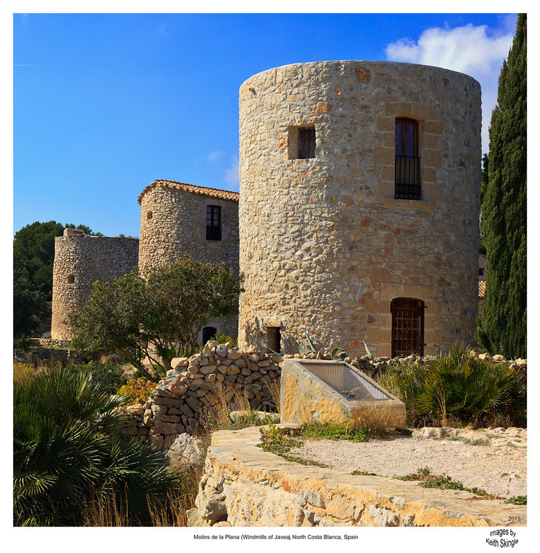 SPN19_094(1).jpg :: Historic Windmills of Javea located at the heights of La Plana near Cap Sant Antoni overlooking Javea, Spain