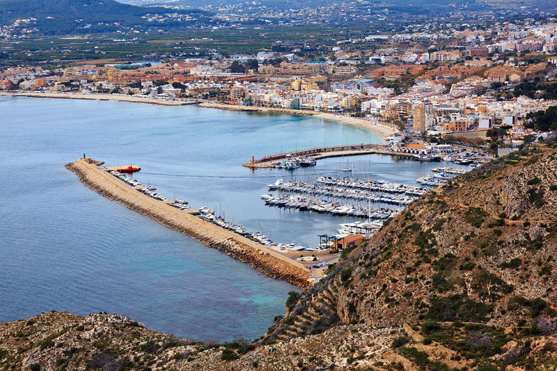 SPN19_374.jpg :: The town and harbour of Jåvia viewd fron Cap Sant Antoni on the Costa Blanca, Spain