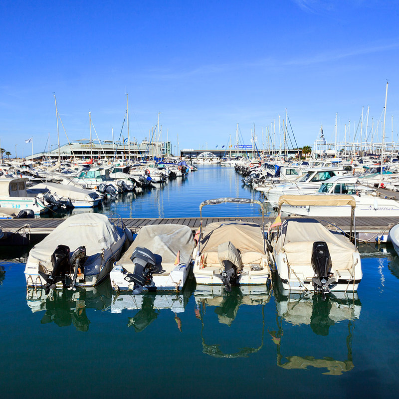 SPN19_450-1.jpg :: Small boats moored in El Portet Marina in Dénia, Costa Blanca, Spain