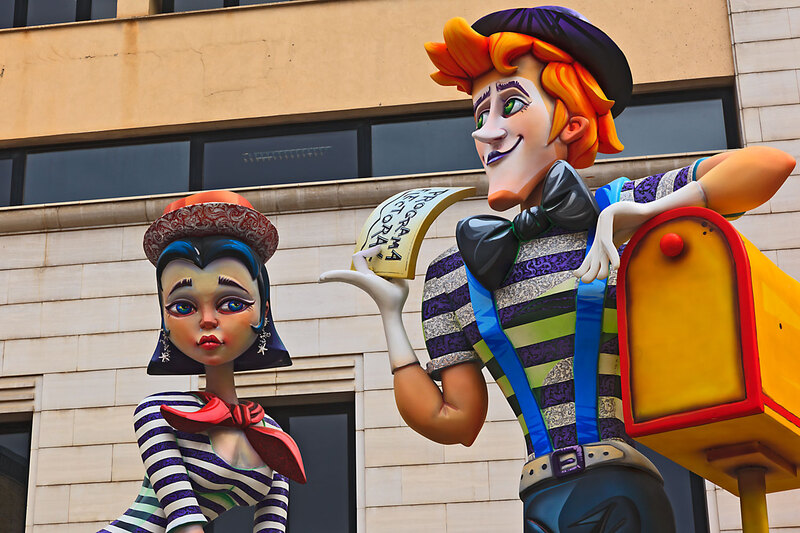 SPN23_003.jpg :: Satirical sculptured character monuments in the Buriana Fallas Festival to Saint Joseph held in March 2023, Spain