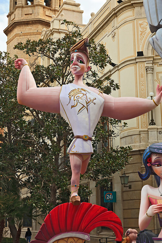 SPN23_012.jpg :: Satirical sculptured character monuments in the Buriana Fallas Festival to Saint Joseph held in March 2023, Spain