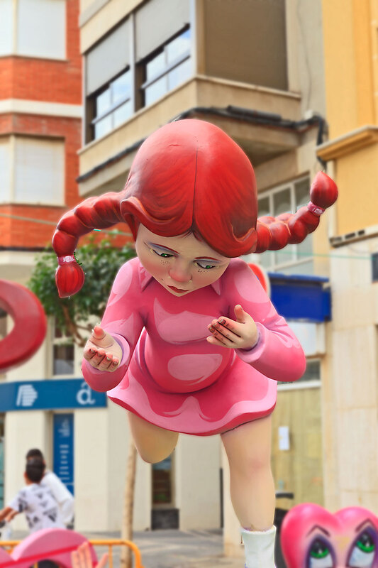 SPN23_015.jpg :: Satirical sculptured character monuments in the Buriana Fallas Festival to Saint Joseph held in March 2023, Spain