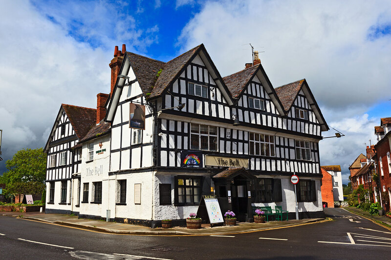TWK21_010.jpg :: Bell Hotel a Tudor Timber Framed Bulding dated 1696, Church Street, Tewkesbury, Gloucestershire