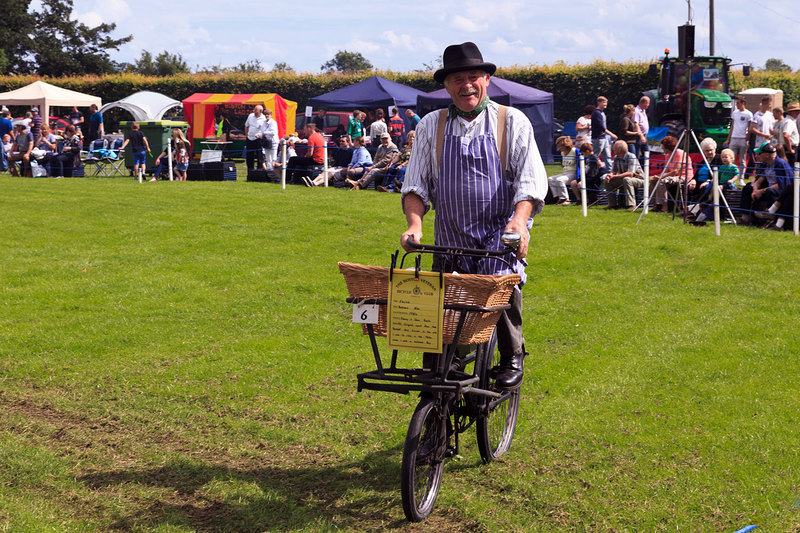 WGL_8700.jpg :: Vintage Delivery Bicycle and Rider at Wrangle Show Wrangle