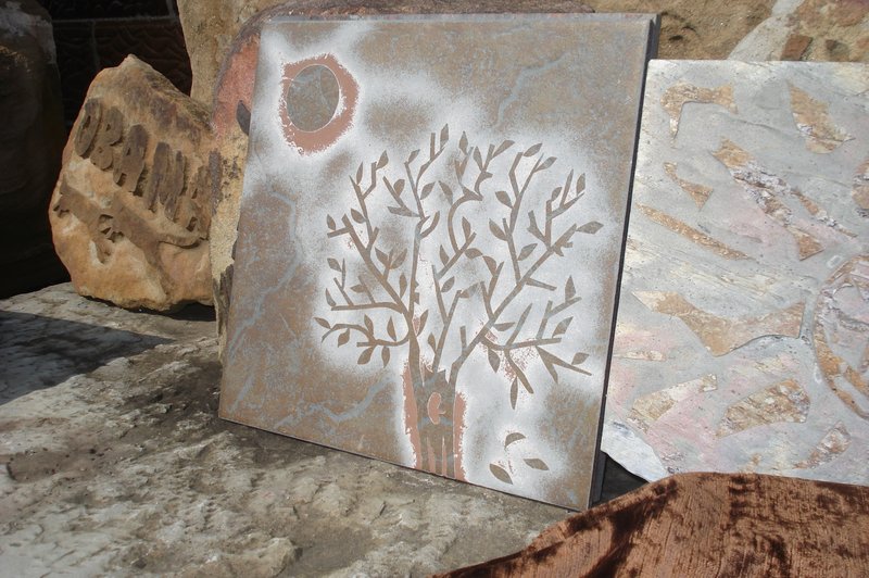 Ceramic Tile Art of Tree and moon.jpg :: Ceramic Tile Art of Tree and moon