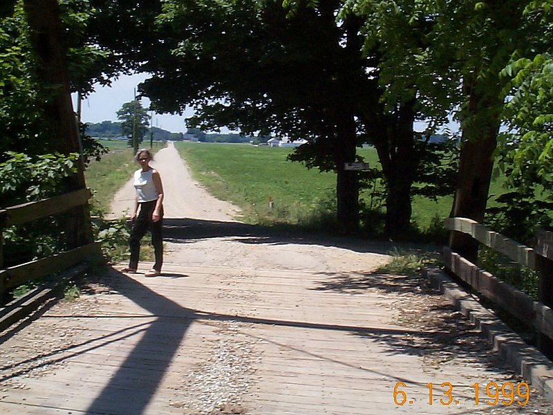 K E Rush at the soon to be demolished Keystone Bridge Company B and O Railroad Overpass.jpg :: K E Rush at the end of the soon to be demolished Keystone Bridge Company B&O Railroad Overpass near FREDERICKTOWN OH