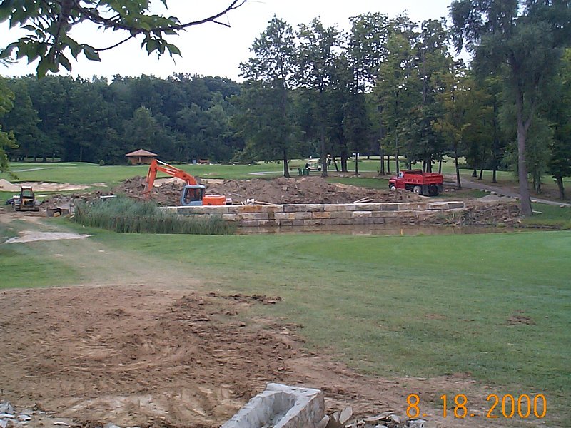 Laying the courses of reclaimed Bridgestone at Powderhorn Country Club Hole 1.jpg :: Laying the courses of reclaimed Bridgestone at Powderhorn Country Club in Madison OH Hole 1
