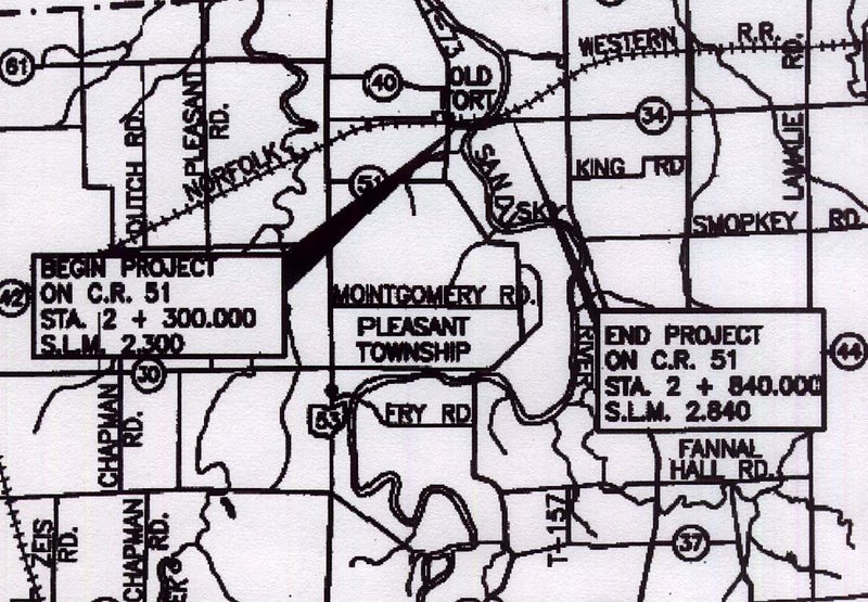 ODOT map for the replacement of a 1924 Steel Bridge Span near OLD FORT OH largemap.jpg :: ODOT map for the replacement of a 1924 Steel Bridge Span near OLD FORT OH 
