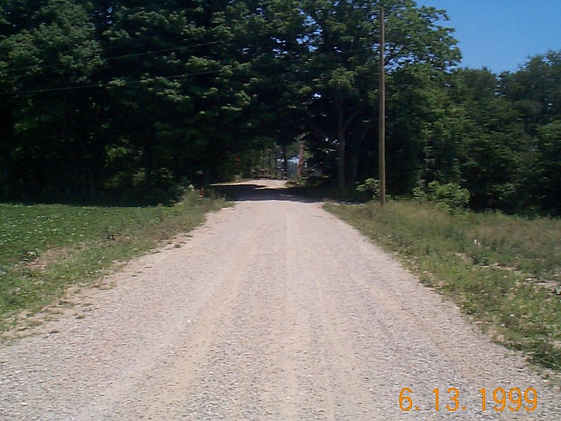 Quaker Road leading to a Keystone Bridge Company B and O Railroad Overpass.jpg :: Quaker Road near FREDERICKTOWN OH leading to a Keystone Bridge Company B&O Railroad Overpass
