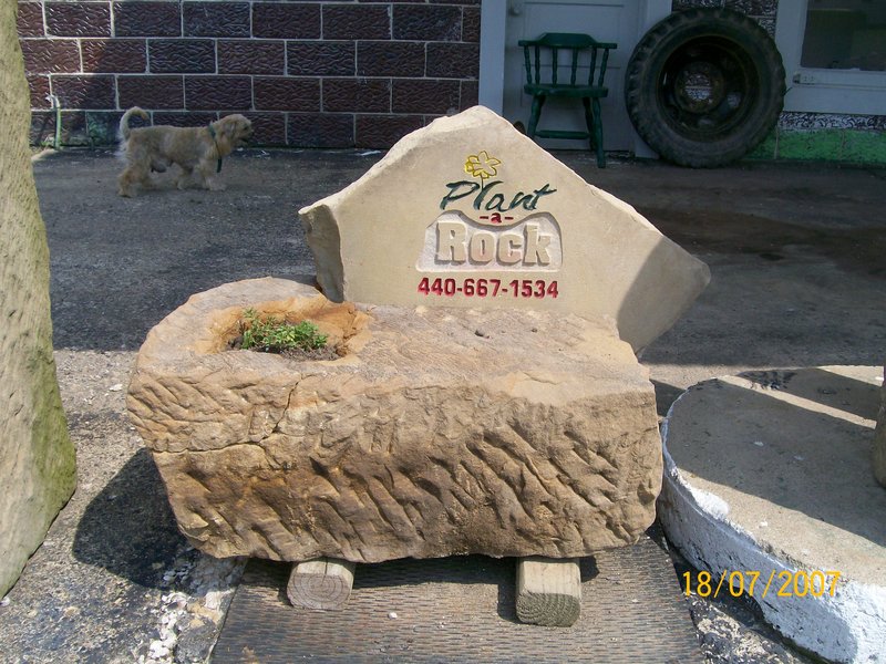 Reclaimed Barnstone Pedestal planter and slab with Mason 101 with flower etching.jpg :: Reclaimed Barnstone Pedestal planter and slab with Mason 101 with flower etching