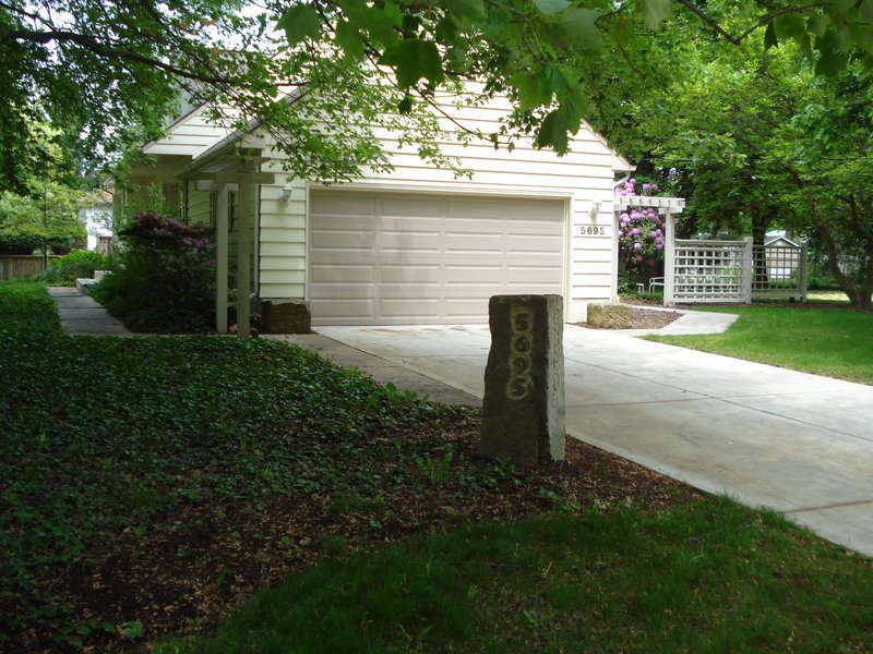 Reclaimed Bridgestone Address Marker with 5695 French Blvd etching.jpg :: Reclaimed Bridgestone Address Marker with 5695 French Blvd etching