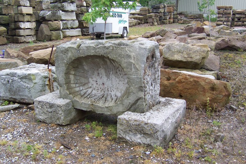 Reclaimed Bridgestone carved out for an entryway sign on pedestals.jpg :: Reclaimed Bridgestone carved out for an entryway sign on pedestals