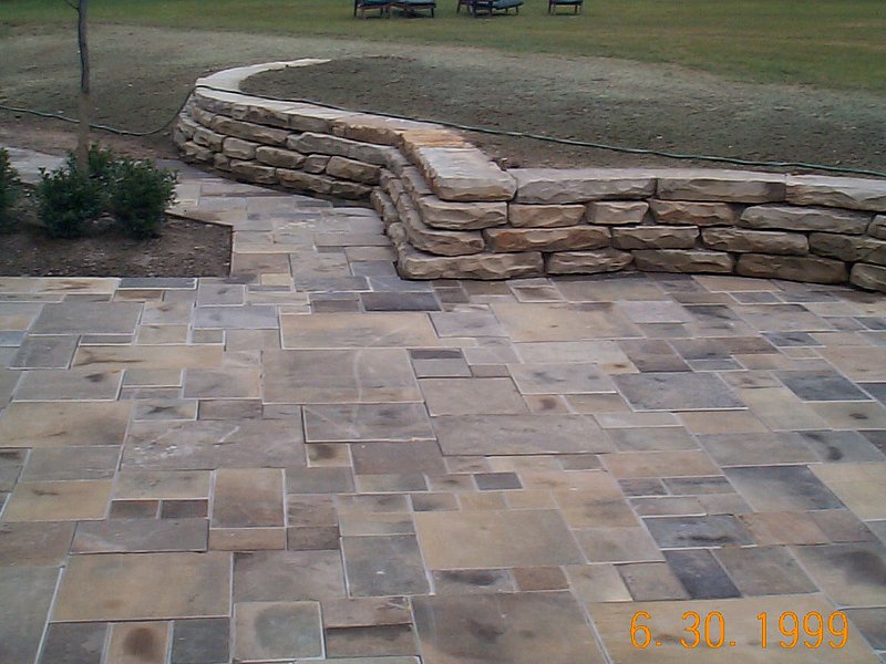 Reclaimed Curbstone and Sidewalk Stone Patio and Retaining Wall Installation GATES MILLS OH.jpg :: Reclaimed Curbstone and Sidewalk Stone Patio Installation and Retaining Wall Installation GATES MILLS OH