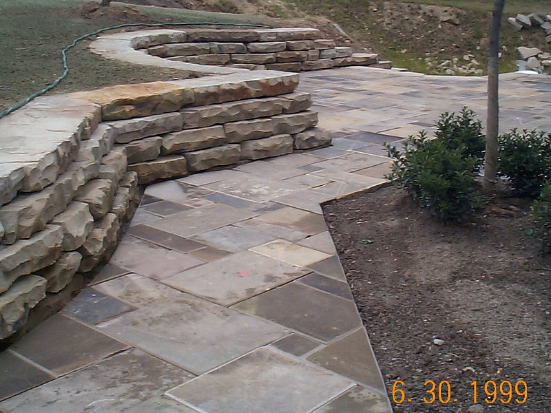 Salvaged Curbstone and Sidewalk Stone Patio Installation GATES MILLS OH 2.jpg :: Reclaimed Curbstone and Sidewalk Stone Patio Installation GATES MILLS OH
