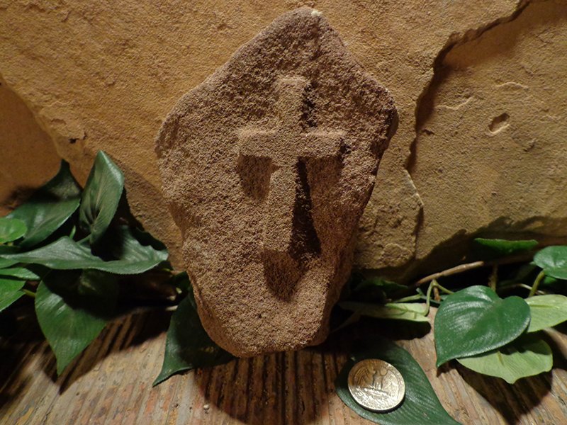 Small Etched Stone Garden Art-13.jpg :: small cross stone 1
