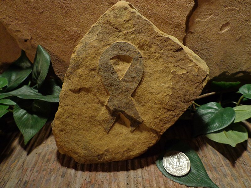 Small Etched Stone Garden Art-14.jpg :: small cancer ribbon stone 2