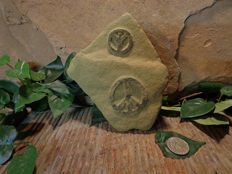 Small Etched Stone Garden Art-19.jpg :: small double peace sign stone 1
