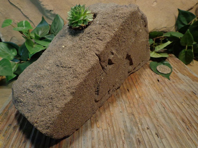 Small Etched Stone Planter Pot-11.jpg :: small double rabbit stone planter pot 1