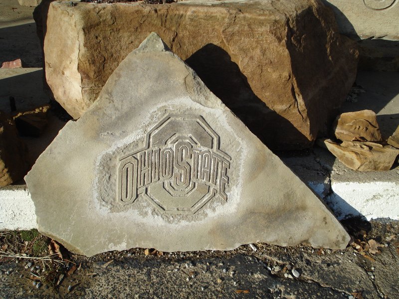 Stone Logo Sign of Ohio State etched into sandstone.jpg :: Stone Logo Sign of Ohio State etched into sandstone