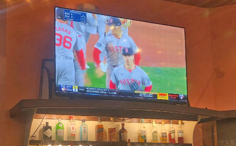 IMG_9905_edited-4.jpg :: Watching the Red Sox with the Geico Gecko @ Sunset Kai Lanai.