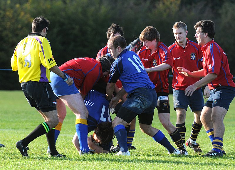 BBU2nd_RugbySt_040_2ndXVCup.jpg :: Images from the 2009/10 2nd XV cup game between Barkers and Rugby st andrews.Barkers losing 7-17