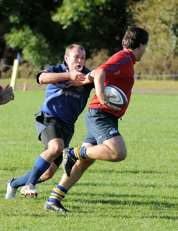 BBU2nd_RugbySt_044_2ndXVCup.jpg :: Images from the 2009/10 2nd XV cup game between Barkers and Rugby st andrews.Barkers losing 7-17
