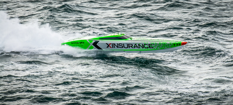 CTC-2023-270823-_0055.jpg :: Team 25/Good Boy Vodka / X Insurance pictured off St Albans Head during the 2023 CTC Cowes Torquay powerboat race