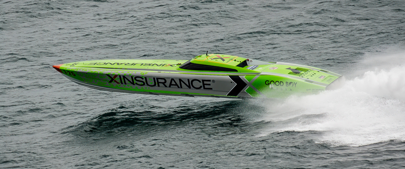 CTC-2023-270823-_0380.jpg :: Team 25/Good Boy Vodka / X Insurance pictured off St Albans Head during the 2023 CTC Cowes Torquay powerboat race