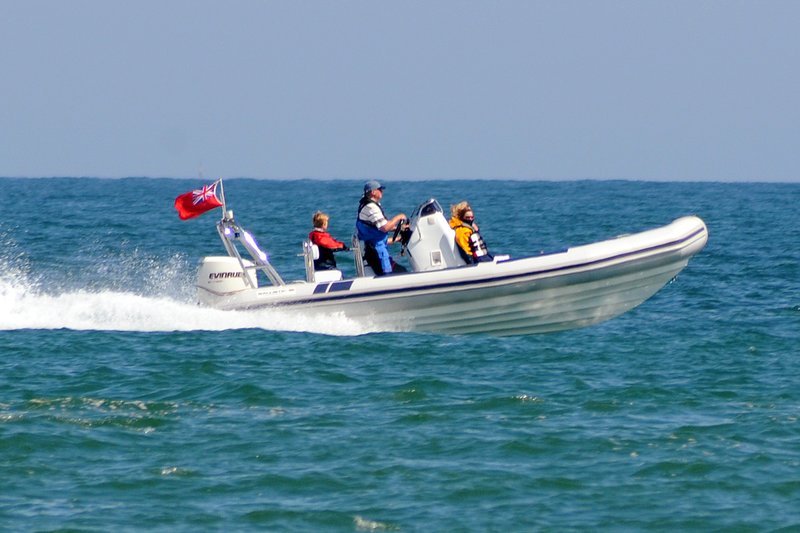 HengistHead_03_250508.jpg :: Images of boats in Christchurch Bay , May Spring Bank Holiday 2008Mike in his impressive( i want one) Ballistic Rib blasts across Christchurch Bay  , May Spring Bank Holiday 2008