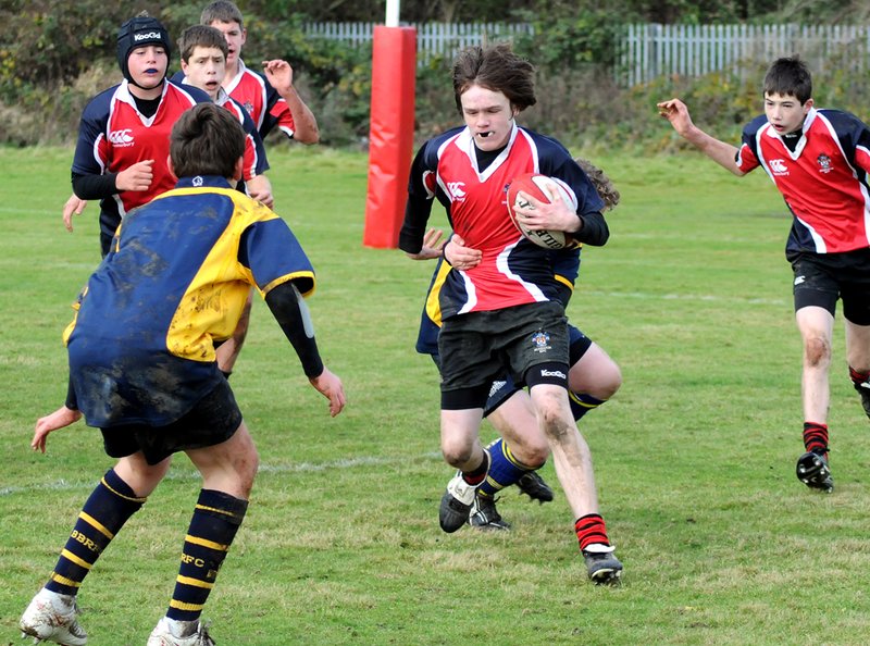 bBU14_Nuneaton_07_091108.jpg :: Images from the 2008/9 U14 game between Barkers and Nuneaton.Lost 0-34 with 2 disallowed tries for Barkers.