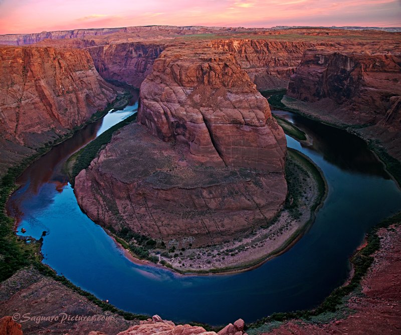 Horseshoe Bend.jpg :: After two weeks up north enjoying the weather, my one reconciliation before coming back to 104 degrees in Tucson was a couple days in Page, Arizona.  I finally got to mark off two locations from my photography bucket list with Horseshoe Bend and Antelope Canyon.  Horseshoe Bend is an easy hike (just less than a mile) right off the main highway just South of Page, Arizona.  Best part was there was no cost to go here.
