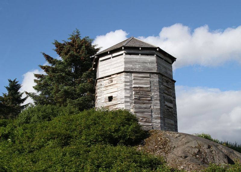 AK Sitka Blockhouse.jpg :: 1960's replica of the Russian fortifications circa 1806