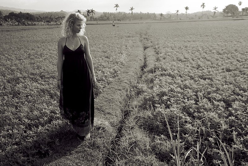 IMG_7901 77.jpg :: A beautiful Swedish girl walking through rice fields in Lombok, Indonesia.
