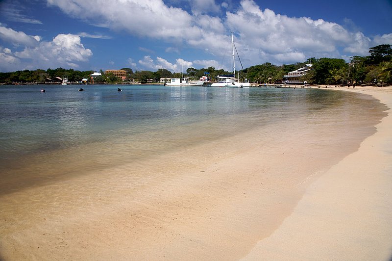 IMG_9149.jpg :: The clear waters of Half Moon Bay, Roatan, Honduras.
