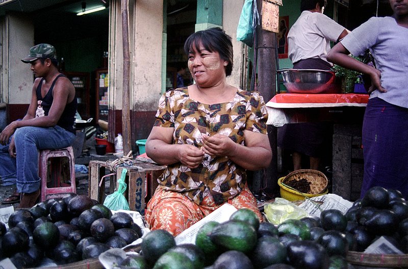 avacadowoman.jpg :: A Burmese woman selling her avocados in Yangon, Myanmar.
