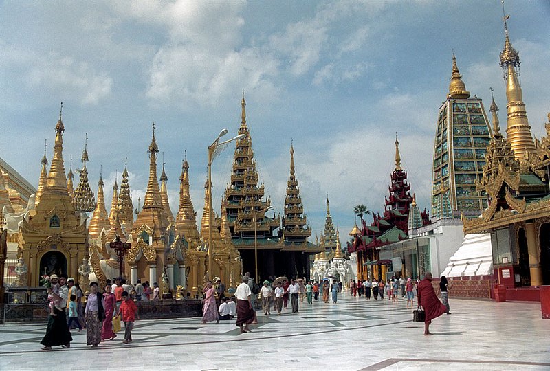 temples.jpg :: Yangon pagodas, Yangon, Myanmar.