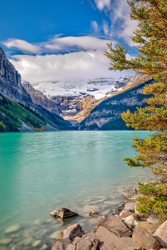 CR033.jpg :: Portrait view of Lake Louise and surrounding mountains

Lake Louise, Banff National Park - Fall 2019