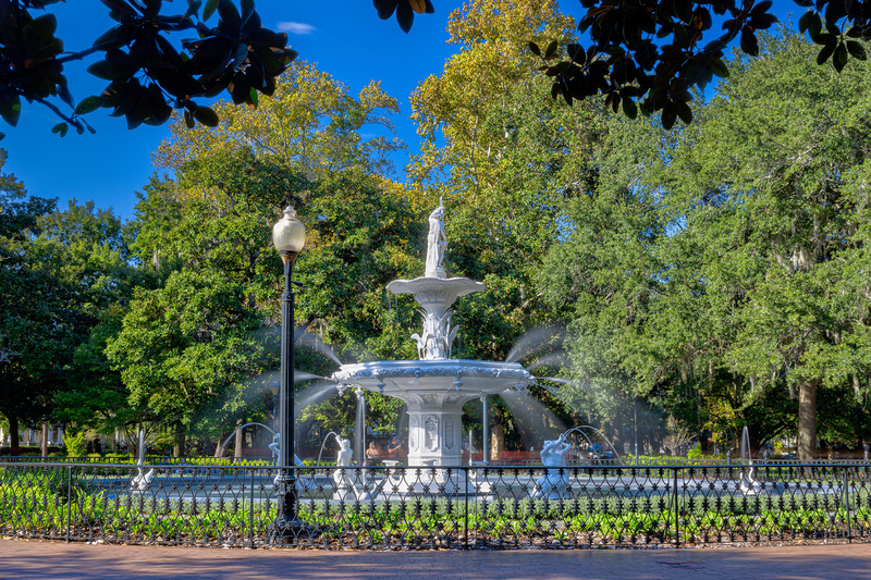 GA002.jpg :: The iconic fountain, an historical landmark located in Forsyth Park

Savannah GA - Fall 2021