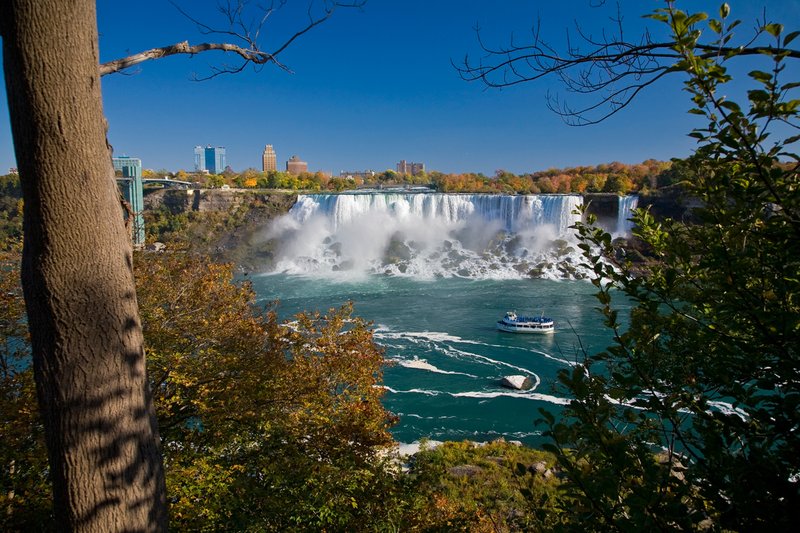 NY108.jpg :: FROM THE CANADIAN SIDE, LOOKING BACK AT THE AMERICAN FALLS DURING THE LATE FALL SEASON

NIAGARA FALLS, NY - FALL 2008