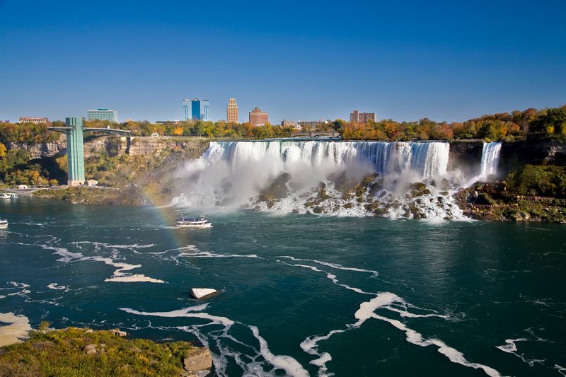 NY109.jpg :: BEAUTIFUL FALL SCENE OF NIAGARA FALLS WITH RAINBOW DURING THE FALL SEASON

NIAGARA FALLS, NY - FALL 2008