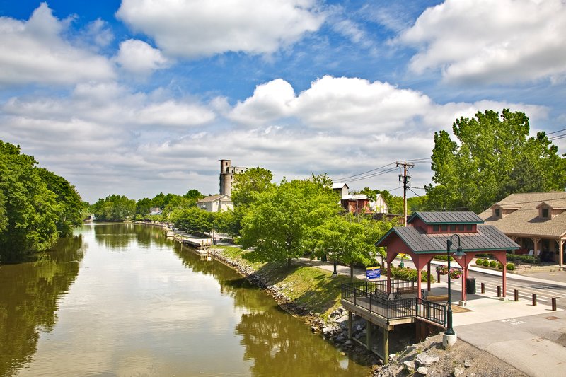 NY138.jpg :: South of town bridge view in late Spring of the Erie Canal @ Schoen Place in Pittsford NY - PRINTS from 4\