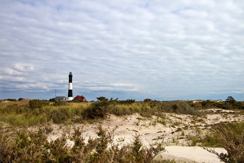 NY266.jpg :: Viewed from nearby sand dunes is the Fire Island Lighthouse

Fire Island, NY - Fall 2011