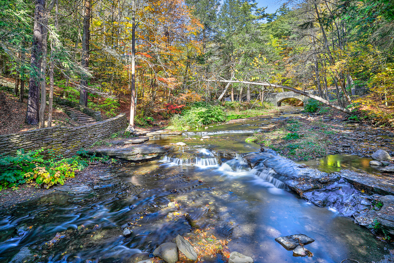 NY740.jpg :: Wolf Creek displaying beautiful Fall colors on a gorgeous late morning

Letchworth State Park, NY - Fall 2019