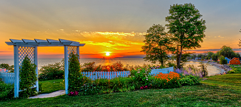 NY771.jpg :: A colorful panoramic sunrise greets the early morning at Sodus Point NY

Sodus Point NY - Summer 2020