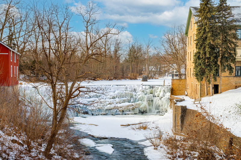 NY826.jpg :: Frontal view of a beautifully textured frozen waterfall on a very cold morning

Honeoye Falls NY - Winter 2025