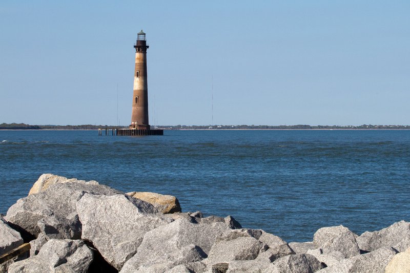 SC030.jpg :: A rocky shoreline view of the Morris Island Lighthouse

Folly Beach area SC - Spring 2011