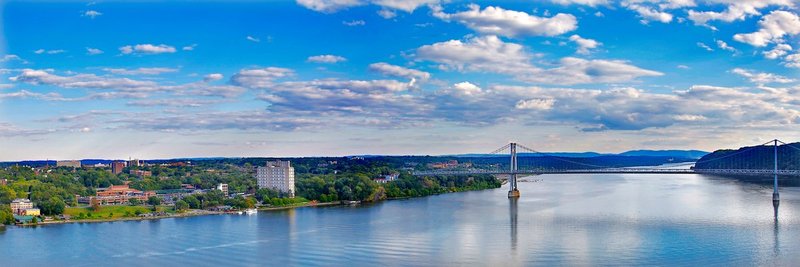NY384.jpg :: Panoramic view looking South along the Hudson River from the \